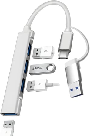 Lunatic 3360 Usb 3.0 Type C Hub 4 Port Çoklayıcı Çoğaltıcı Çevirici Dönüştürücü Adaptör 2'si 1 Arada USB &amp; Type-C 4 Portlu Hub USB Type-A &amp; USB Type-C (Hibrit Tasarım) 5 Gbps (USB 3.0 Destekli)