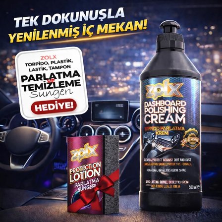 Torpido Plastik Parlatıcı Bakım Kremi Tüm Araçlar İçin 500ml + Sünger HEDİYELİ.