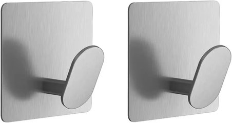 Yapışkanlı Paslanmaz Çelik Banyo Mutfak Eşya Havlu Vb Metal Askılık - AL5180 2 ADET (Siyah)