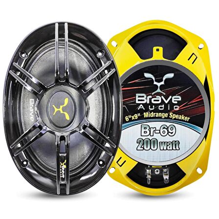 OTO MIDRANGE OVAL 6X9 200W KAPAKLI 2 ADET BRAVE BR-69