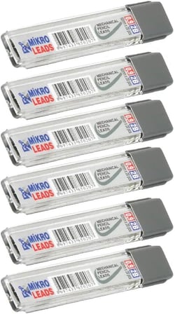 Kalem Ucu 2B 0,9 mm 6 Adet Mekanik Uçlu Otomatik Kurşun Kalem Ucu 2B 60mm x 0,9mm Siyah Mikro Uç Kısa