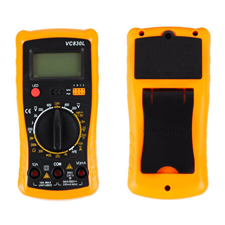 VC-830L Dijital Multimetre Ölçü Aleti Voltmetre Ampermetre Direnç Ölçer