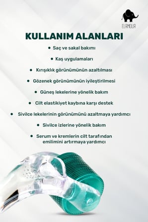 0,50MM 540 Iğneli Saç ve Cilt Bakım Dermaroller - Orijinal Titanyum Iğneli - Serum Seti Hediyeli