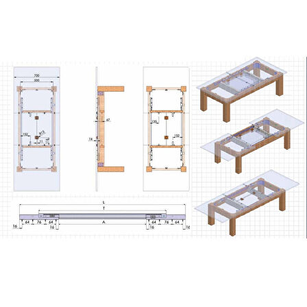 MEPA HMR 125 GALVANİZ STANDART MASA RAYI 