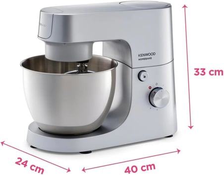 Homebake Pro Mutfak Şefi KHH01.220SI - Kıyma Aparatlı, ThermoResist Blender, Hamur Yoğurma Makinesi, Stand Mikser, 1400 Watt, 5 Litre Paslanmaz Çelik Geniş Hazne, Sıçrama Önleyici Kapak