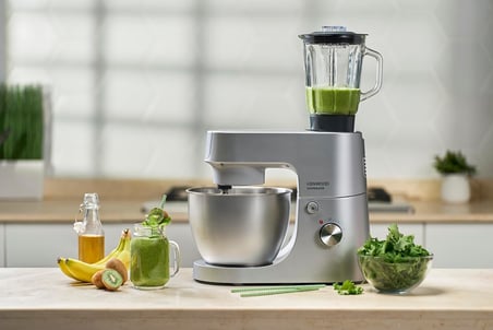 Homebake Pro Mutfak Şefi KHH01.220SI - Kıyma Aparatlı, ThermoResist Blender, Hamur Yoğurma Makinesi, Stand Mikser, 1400 Watt, 5 Litre Paslanmaz Çelik Geniş Hazne, Sıçrama Önleyici Kapak