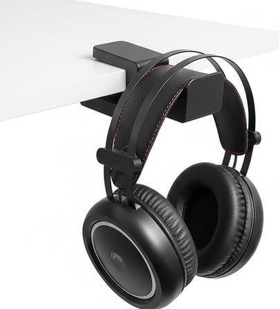 Premium Siyah Asılabilir Masa Kenarı Kulaklık Standı, Ergonomik ve Sağlam