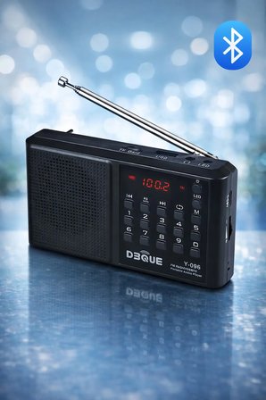 Y096 Deprem Radyosu Bluetoothlu Şarjlı Acil Durum Radyosu FM/USB/TF Kart Destekli LED Fenerli Radyo