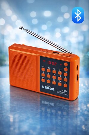 Y096 Deprem Radyosu Bluetoothlu Şarjlı Acil Durum Radyosu FM/USB/TF Kart Destekli LED Fenerli Radyo