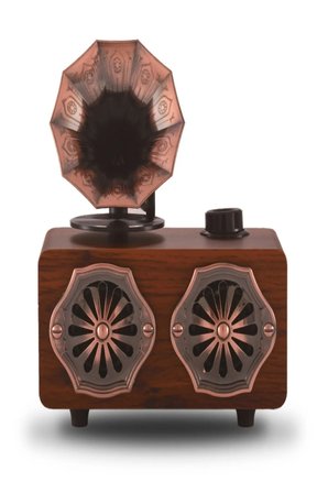 NS-801BT Gerçek Ahşap Gramofon Görünümlü Bluetooth Hoparlör & Nostaljik Radyo