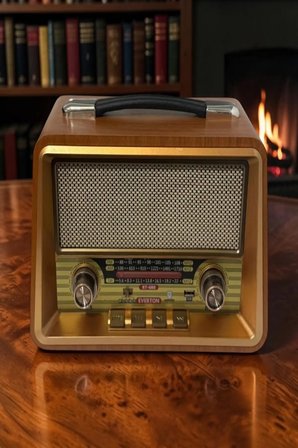 RT-680 Gerçek Ahşap Eskitme Bluetooth Hoparlör Mp3 Çalar Müzik Kutusu Nostaljik Radyo