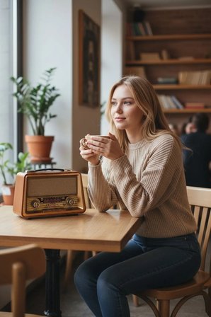 RT-680 Gerçek Ahşap Eskitme Bluetooth Hoparlör Mp3 Çalar Müzik Kutusu Nostaljik Radyo