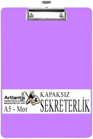 Sekreterlik Kapaksız A5 Küçük Boy 1 Adet Renkli Kapaksız Sekreterlik Klipsli Metal Mekanizmalı 80 Yaprak Kapasiteli Ofis Siyah