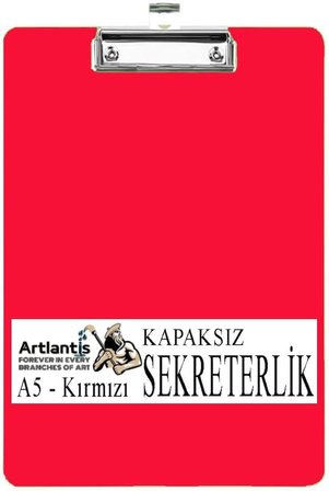 Sekreterlik Kapaksız A5 Küçük Boy 1 Adet Renkli Kapaksız Sekreterlik Klipsli Metal Mekanizmalı 80 Yaprak Kapasiteli Ofis Siyah