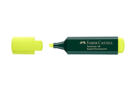 Faber-Castell 1548 Fosforlu Kalem Sarı, Uzun Ömürlü, Yeniden Doldurulabilir, Dayanıklı Plastik Gövde