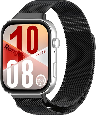 Huawei Watch Fit 4/Fit 4 Pro/Fit 3 ile Uyumlu Metal Hasırlı Kordon Manyetik Tasarımlı Terletmeyen Nefes Alan Hafif Yapılı Bileğe Göre Ayarlanabilen Deformasyona Dayanıklı Milano Kayış