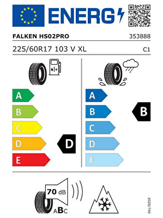 FALKEN 225/60R17 103V XL EUROWINTER HS02 PRO 2025 ÜRETİM KIŞ LASTİĞİ