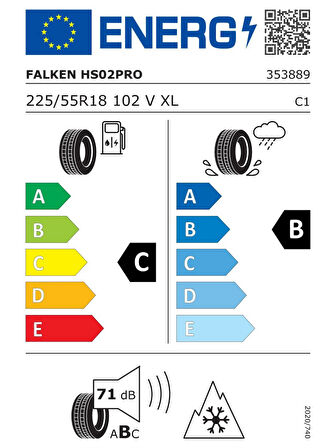 FALKEN 225/55R18 102V XL EUROWINTER HS02 2025 ÜRETİM KIŞ LASTİĞİ