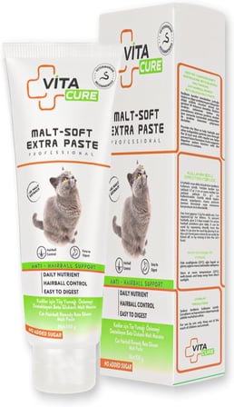 Malt-Soft Extra Paste - Kediler İçin Tüy Yumağı Önleyici Beta Glukanlı Malt Macunu (100 g, Tatlandırıcısız)