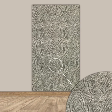 3D Kendinden Yapışkanlı Duvar Kağıdı Yeni Nesil Akustik Keçe Panel Dalgalı Desen 52x98 cm (Açık Gri, 2 Adet 1 m²)