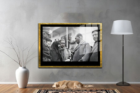 Gazi Mustafa Kemal Atatürk ÖZEL SERİ^# Miyrem  Design Cam Tablo Model: 03