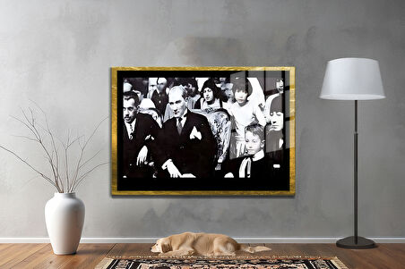 Gazi Mustafa Kemal Atatürk ÖZEL SERİ^# Miyrem  Design Cam Tablo Model: 04
