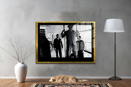 Gazi Mustafa Kemal Atatürk ÖZEL SERİ^# Miyrem  Design Cam Tablo Model: 06