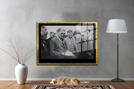 Gazi Mustafa Kemal Atatürk ÖZEL SERİ^# Miyrem  Design Cam Tablo Model: 07
