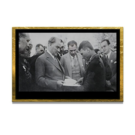 Gazi Mustafa Kemal Atatürk ÖZEL SERİ^# Miyrem  Design Cam Tablo Model: 07