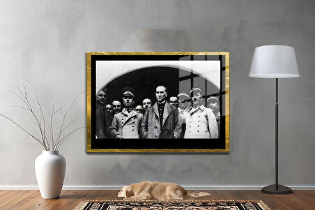 Gazi Mustafa Kemal Atatürk ÖZEL SERİ^# Miyrem  Design Cam Tablo Model: 09
