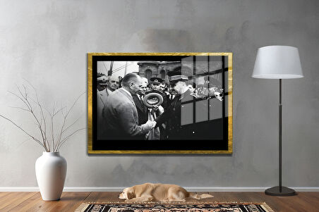 Gazi Mustafa Kemal Atatürk ÖZEL SERİ^# Miyrem  Design Cam Tablo Model: 15