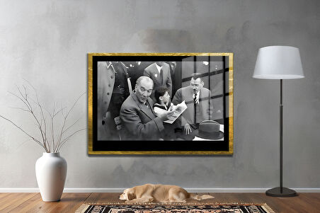 Gazi Mustafa Kemal Atatürk ÖZEL SERİ^# Miyrem  Design Cam Tablo Model: 16