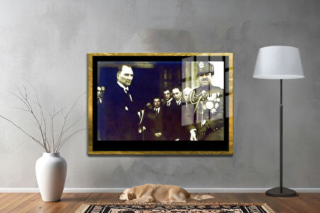 Gazi Mustafa Kemal Atatürk ÖZEL SERİ^# Miyrem  Design Cam Tablo Model: 18