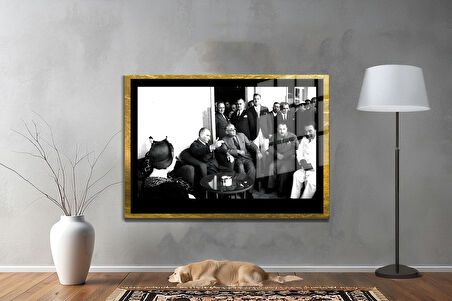 Gazi Mustafa Kemal Atatürk ÖZEL SERİ^# Miyrem  Design Cam Tablo Model: 23