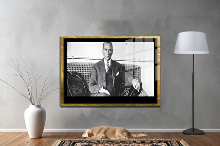 Gazi Mustafa Kemal Atatürk ÖZEL SERİ^# Miyrem  Design Cam Tablo Model: 24