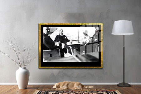 Gazi Mustafa Kemal Atatürk ÖZEL SERİ^# Miyrem  Design Cam Tablo Model: 26