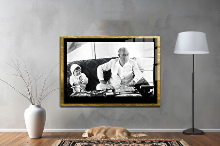 Gazi Mustafa Kemal Atatürk ÖZEL SERİ^# Miyrem  Design Cam Tablo Model: 38