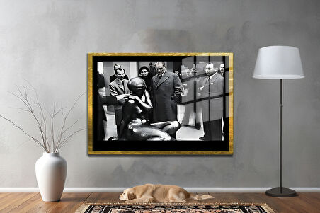 Gazi Mustafa Kemal Atatürk ÖZEL SERİ^# Miyrem  Design Cam Tablo Model: 40