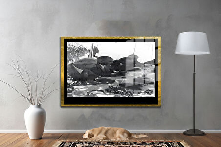 Gazi Mustafa Kemal Atatürk ÖZEL SERİ^# Miyrem  Design Cam Tablo Model: 42