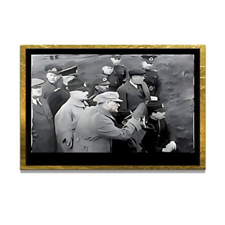 Gazi Mustafa Kemal Atatürk ÖZEL SERİ^# Miyrem  Design Cam Tablo Model: 42