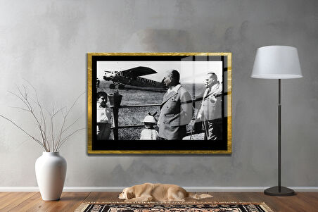 Gazi Mustafa Kemal Atatürk ÖZEL SERİ^# Miyrem  Design Cam Tablo Model: 43
