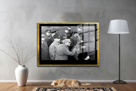 Gazi Mustafa Kemal Atatürk ÖZEL SERİ^# Miyrem  Design Cam Tablo Model: 46