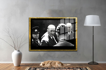 Gazi Mustafa Kemal Atatürk ÖZEL SERİ^# Miyrem  Design Cam Tablo Model: 47