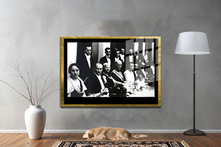 Gazi Mustafa Kemal Atatürk ÖZEL SERİ^# Miyrem  Design Cam Tablo Model: 58