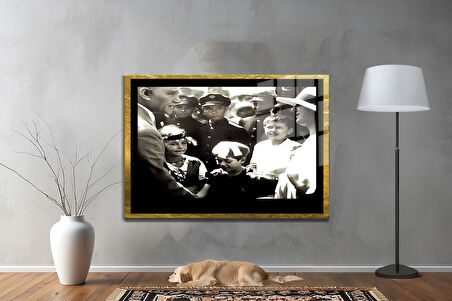 Gazi Mustafa Kemal Atatürk ÖZEL SERİ^# Miyrem  Design Cam Tablo Model: 66