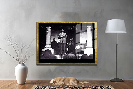 Gazi Mustafa Kemal Atatürk ÖZEL SERİ^# Miyrem  Design Cam Tablo Model: 70