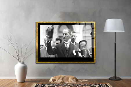 Gazi Mustafa Kemal Atatürk ÖZEL SERİ^# Miyrem  Design Cam Tablo Model: 76