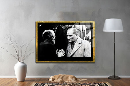 Gazi Mustafa Kemal Atatürk ÖZEL SERİ^# Miyrem  Design Cam Tablo Model: 78
