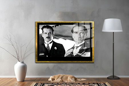 Gazi Mustafa Kemal Atatürk ÖZEL SERİ^# Miyrem  Design Cam Tablo Model: 80