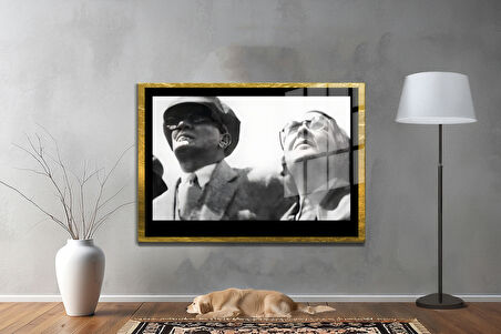 Gazi Mustafa Kemal Atatürk ÖZEL SERİ^# Miyrem  Design Cam Tablo Model: 82